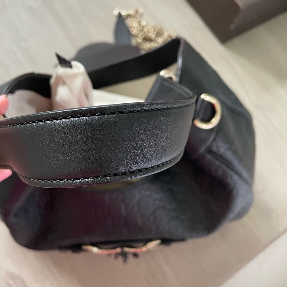 Gucci Black Embossed GG Tassel Hobo Bag - Picture 9 of 13